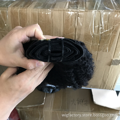 Kinky straight cutile alinged hair clip ins, 120g/pack 8pcs clip ins virgin hair, kinky straight clip in hair extensions